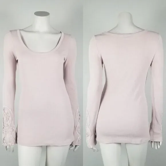 Free People Rare Crafty Cuff Green and Blush Thermal Top Bundle (2) Size Medium - Picture 6 of 13